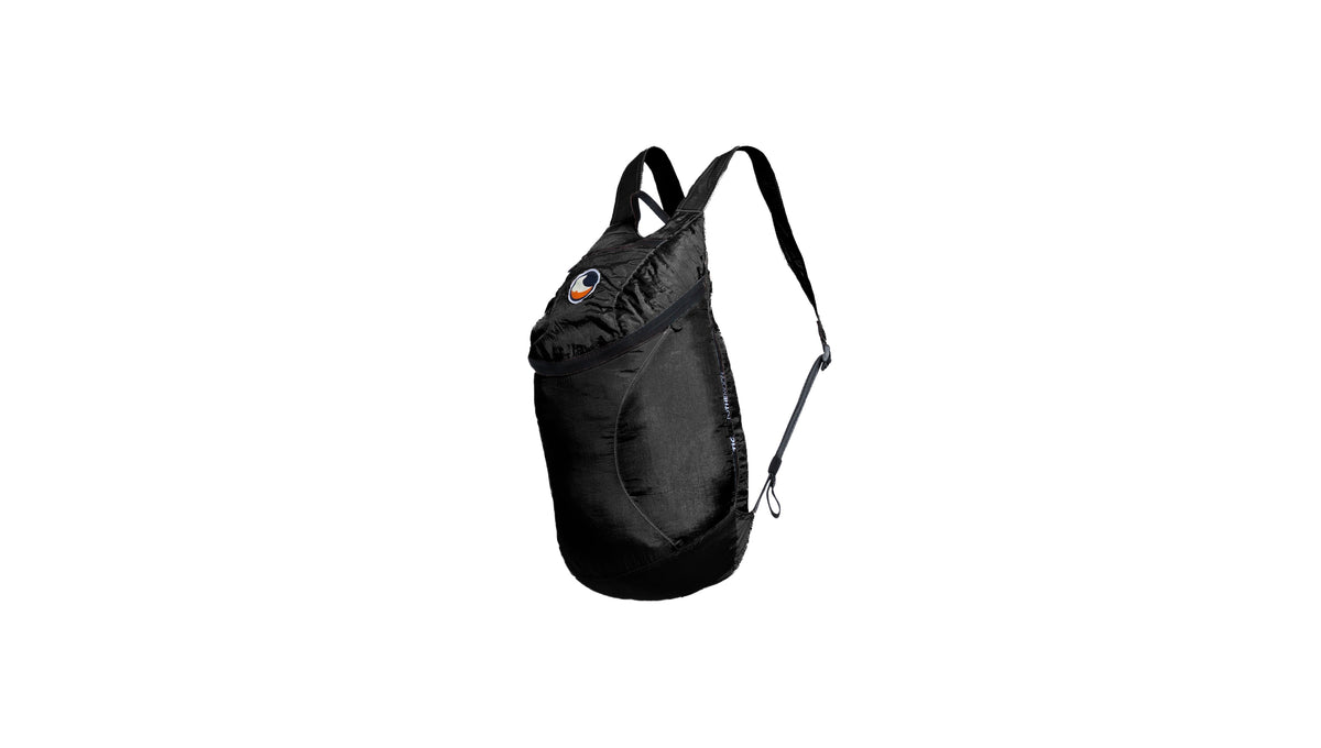 Backpack XS in Black, side view with shoulder strap