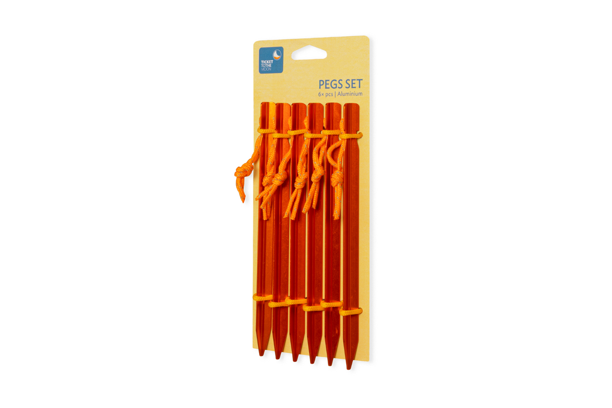 PEGS SET (6 pieces) – Ultralight aluminum pegs for maximum hold