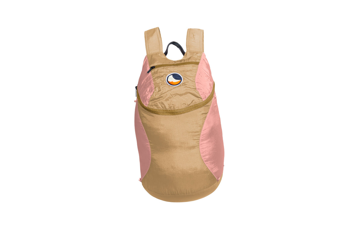Mini Backpack 15L in Hazelnut and Peach with a sand zip, front view