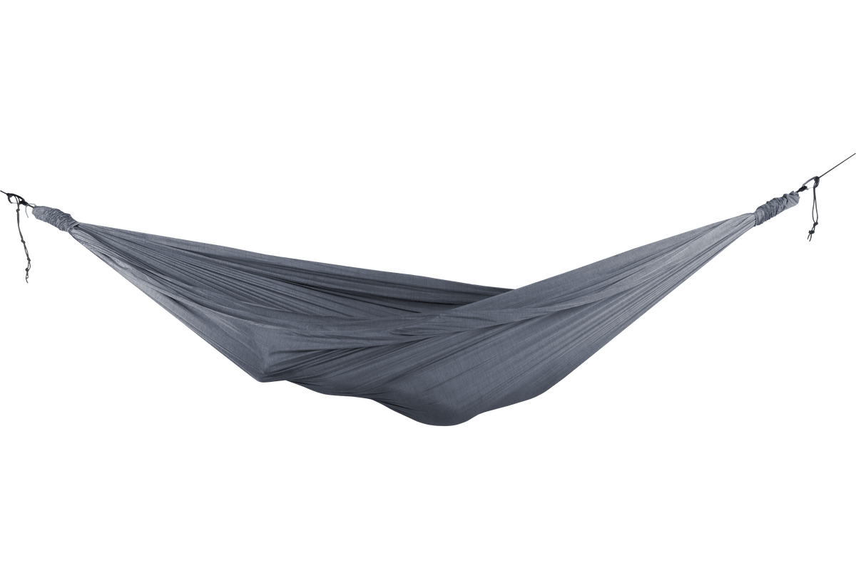 Home Hammock 420 in Moon Stone, hung empty, side view