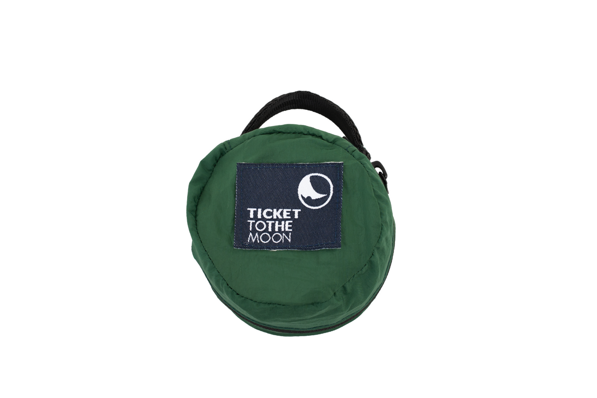Lightest Straps (2-Pack) packed in a small round green pouch with Ticket To The Moon label