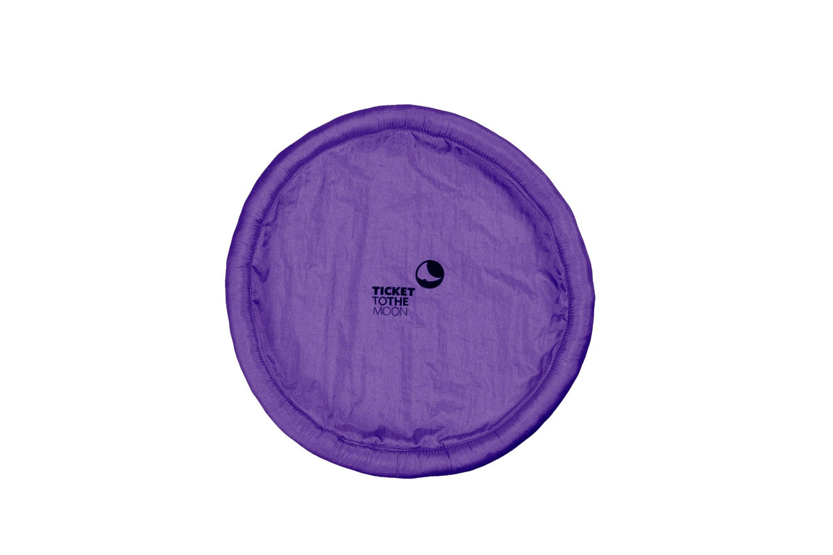 Moon Disc (Pocket) in purple, flat top view showing the logo